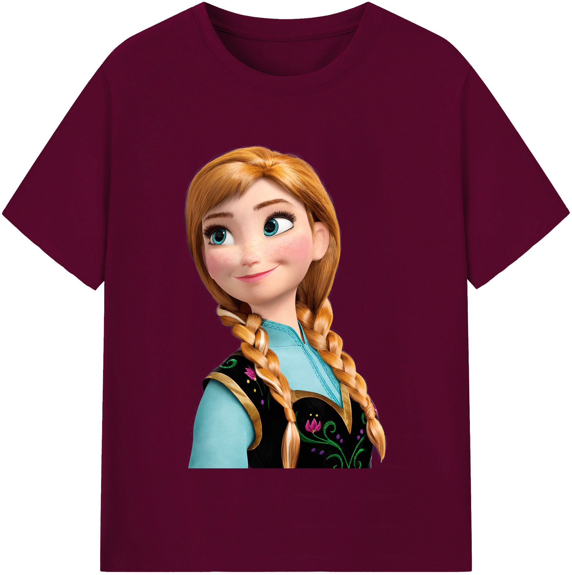 （画像用） アナと雪の女王 アンナ エルサ Frozen Anna Elsa レディースカジュアルプリントTシャツ（綿100％）